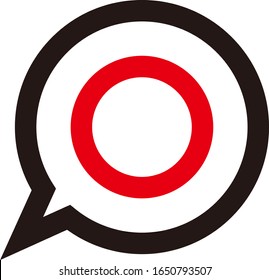 Tick mark written on speech bubble to answering multiple choice question.Isolated vector illustration image.