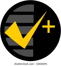  tick mark in yellow color	