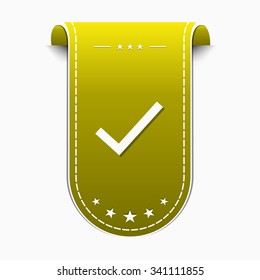 Tick Mark Yellow Vector Icon Design