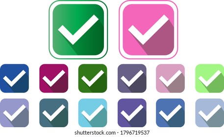 Tick marks vector set. set of right marks illustration.