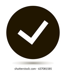 Tick, ok. check mark on black  background