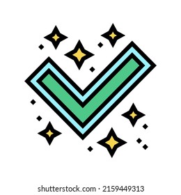 marca la calidad aprobando el vector de icono de color. marca el signo de aprobación de calidad. ilustración de símbolo aislado