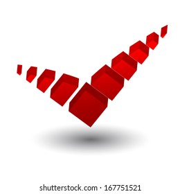  tick red color on background