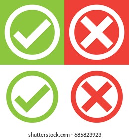 Tick and Reject vector icons