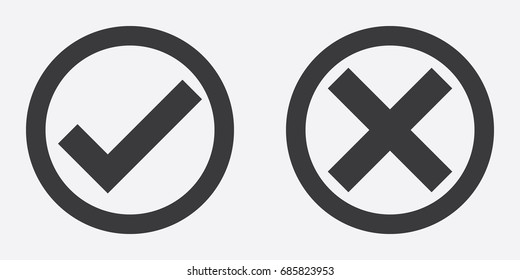 Tick and Reject vector icons