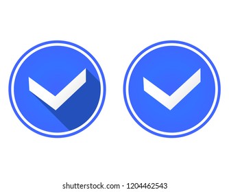 Tick round flat icon, use colors blue, and white