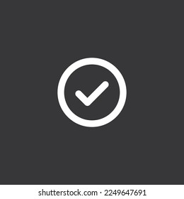 Tick in round icon on grey background