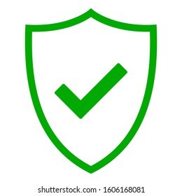 Tick and shield on white