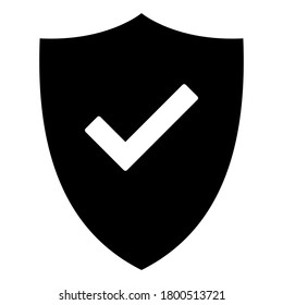 Tick and shield on white