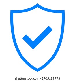 Tick and shield on white