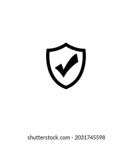 Icono de la línea de seguridad del escudo de marchas aislado en fondo blanco. Ilustración del vector