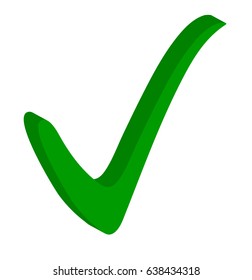 tick sign, check mark vector symbol icon design. Beautiful illustration isolated on white background