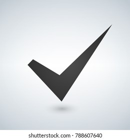 Tick sign element. checkmark icon isolated on white background. Simple mark graphic design. OK button for vote, decision, web. Symbol of correct, check, approved. Vector illustration