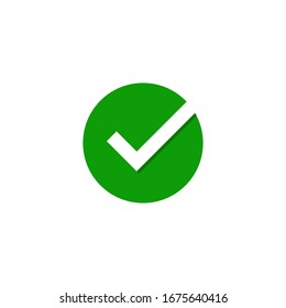 Marque el elemento de signo. Icono de marca de verificación verde aislado en fondo blanco. Diseño gráfico de marca simple. Ilustración del vector