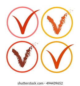 Marcar Firma Icono de la colección Lista de comprobación Botón Vector plano Ilustración