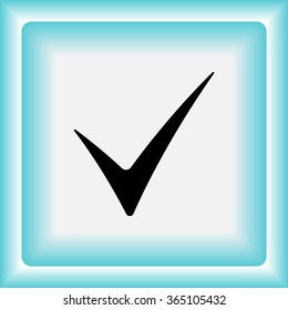 Tick sign icon, vector illustration. Flat design style