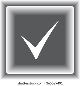 Tick sign icon, vector illustration. Flat design style