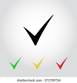 Tick sign icon, vector illustration. Flat design style