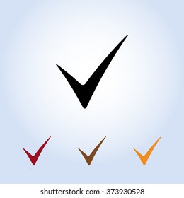 Tick sign icon, vector illustration. Flat design style