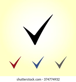 Tick sign icon, vector illustration. Flat design style