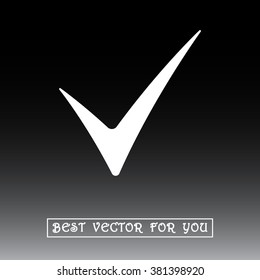 Tick sign icon, vector illustration. Flat design style