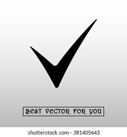 Tick sign icon, vector illustration. Flat design style