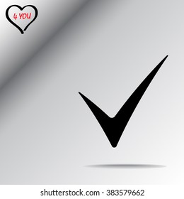 Tick sign icon, vector illustration. Flat design style