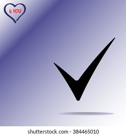 Tick sign icon, vector illustration. Flat design style