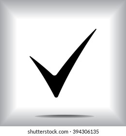 Tick sign icon, vector illustration. Flat design style