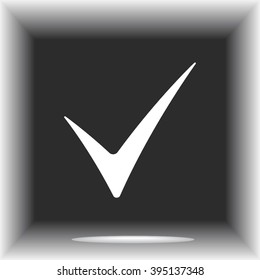 Tick sign icon, vector illustration. Flat design style