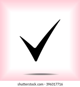Tick sign icon, vector illustration. Flat design style