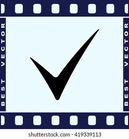 Tick sign icon, vector illustration. Flat design style