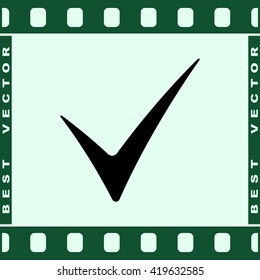 Tick sign icon, vector illustration. Flat design style
