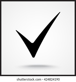 Tick sign icon, vector illustration. Flat design style