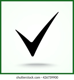 Tick sign icon, vector illustration. Flat design style