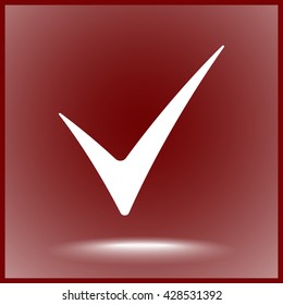 Tick sign icon, vector illustration. Flat design style