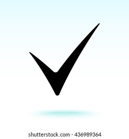 Tick sign icon, vector illustration. Flat design style