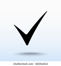 Tick sign icon, vector illustration. Flat design style
