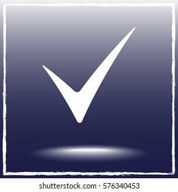 Tick sign icon, vector illustration. Flat design style