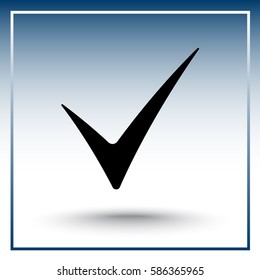 Tick sign icon, vector illustration. Flat design style