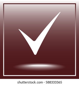 Tick sign icon, vector illustration. Flat design style