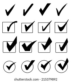 Tick Sign Icons Stock Vector (Royalty Free) 215379892 | Shutterstock