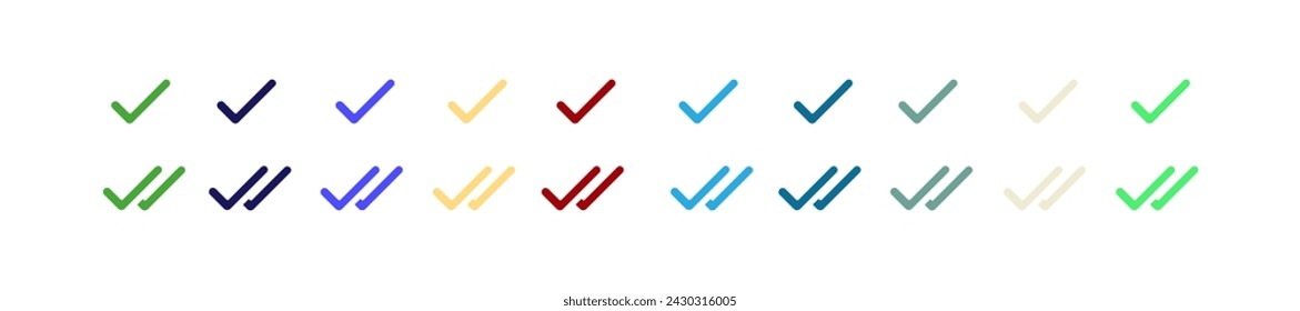 tick sign ore checkboxes of read messages set vector isolated on white
