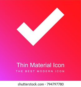 Tick Sign red and pink gradient material white icon minimal design