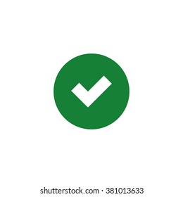 Tick sign. Vector icon green
