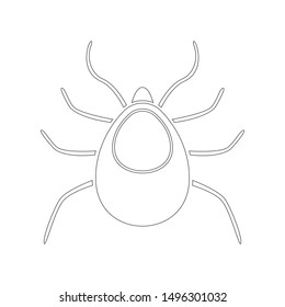 TICK silhouette. Outline. Vector icon.