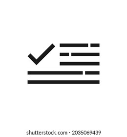 tick and some lines next to and below it
