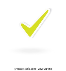 Tick sticker. Check vector icon. Check Marks green color. Flat symbol