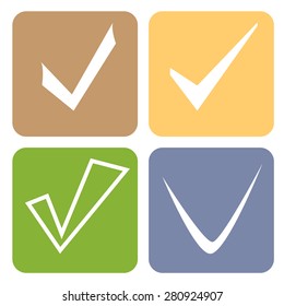 Tick sticker. Check vector icon. Check Marks green color. symbol on white background
