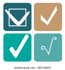 Tick sticker. Check vector icon. Check Marks green color. symbol on white background